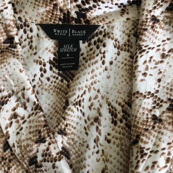 White House Black Market Snake Print Silk Blouse - Picture 5 of 7